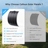 Panel Solar Monocristalino Flexible Callsun de 200W, Módulo Fotovoltaico ETFE con 25% de Eficiencia, Celda de 182mm para RV, Embarcaciones, Yates