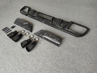 Kit de carrosserie en fibre de carbone style LD pour BMW X6M F96 Diffuseur arrière Feu LED de hayon avec motif forgé Pièces de carrosserie haut de gamme
