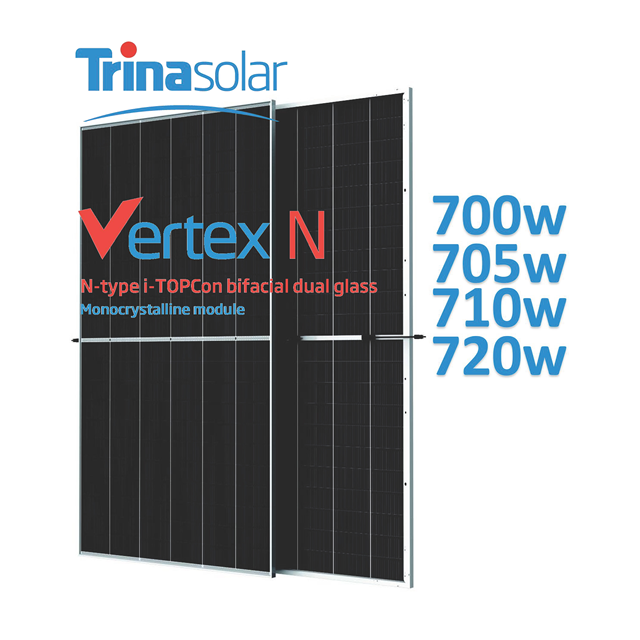 Trina Vertex N Bificial N Type I-TOPcon Dual Glass Photovoltaic Modules 690W 695W 700W 705W 710W Trina Solar Panels