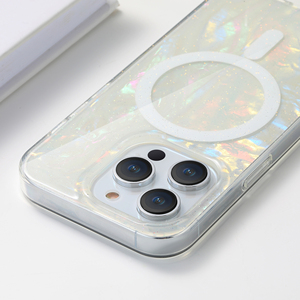 Luxe Bling paillettes époxy Imd perle conque huître clair Tpu magnétique étui de téléphone portable pour iphone 14 15 16 17 Pro Max housse - Product Image 4