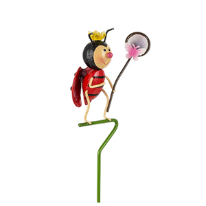 กลางแจ้งราคาถูกขนาดเล็กสวน Ladybug รูปปั้นภาพวาดที่มีสีสันดอกไม้หม้อ Stakes แมลงสัตว์ Stake เครื่องประดับคริสต์มาส - Product Image 2