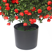 Vente en gros de bonsaï artificiel en plastique lavande rose vert buis avec fleurs plantes artificielles arbres pour la décoration de la maison et du jardin