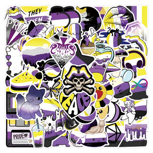 55pcs arc-en-ciel lesbienne bisexuelle pansexuelle LGBTQIA autocollant de fierté non binaire - Product Image 1