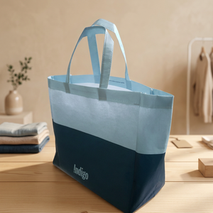 PP Non Woven Reusable Custom Printed Logo <b>Medium</b> <b>Size</b> Colors Pattern Open Top KIM DUC Shopping Tote <b>Bag</b> Made Vietnam Model - Product Image 3