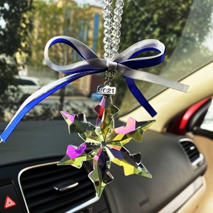 Colgante de Cristal K9 con Forma de Copo de Nieve, Adorno Colgante para Coche, Decoración Navideña de Cristal - Product Image 6