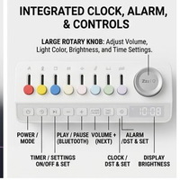 Slimme slaapassistentie-speaker met RGB LED nachtlampje, witruis wekker, USB-aangedreven voor stressverlichting