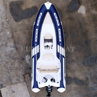 Bateau de pêche gonflable en fibre de verre rigide, couleur bleue, 19 pieds, en PVC, avec moteur pour la famille, 580