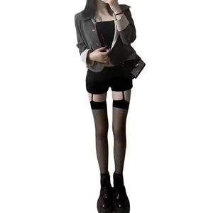 새로운 도착 럭셔리 소녀 플러스 사이즈 원활한 멜빵 사용자 정의 인쇄 하이 퀄리티 얇은 니트 직물 섹시 솔리드 팬티 스타킹 - Product Image 4