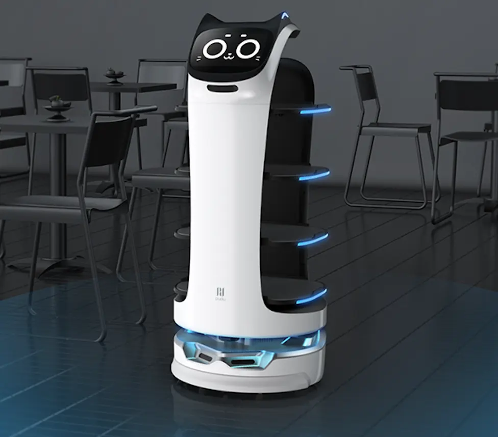 Déesse camerere service café restaurant rc service alimentaire serveur intelligent humanoid ai Robot de livraison intelligent