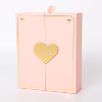 Boîtes cadeaux de luxe personnalisées avec logo, grandes, pour mariage, cils, bijoux, cadre photo rose trapézoïdal gaufré, laminage mat