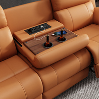 Fauteuil inclinable électrique ergonomique moderne en cuir véritable OEM Smart Home avec port USB pour projets hospitaliers et résidentiels