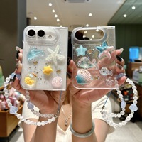 Coque de téléphone transparente en TPU avec motif d'animaux marins mignons, étoile de mer et coquillages, pour iPhone Duo, finition mate, protection contre les chocs pour Apple 18 Duo