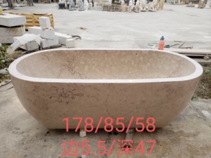 อ่างอาบน้ำรูปวงรีสุดหรูสั่งทำพิเศษสไตล์โมเดิร์น รุ่นโรซ่า บราซิล แบบตั้งพื้น สำหรับแช่ตัวในห้องน้ำ วิลล่า โรงแรม บ้านพักอาศัย - Product Image 2