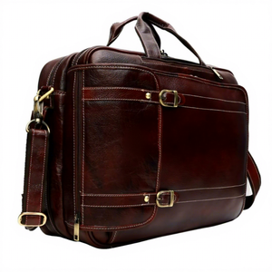 B <b>S</b> International Top Grade Durable Eco-Friendly Korean Vintage Cow Leather Laptop Messenger Bag Crossbody Unisex Large Capacity - Product Image 4