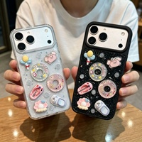 Coque de téléphone portable antichoc à protection intégrale, compatible avec les modèles 18/17/16/15 X, motif dessin animé, design époxy, pour l'été et la natation