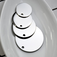 Pendentifs ronds en acier inoxydable personnalisables de 15, 18, 20, 25, 30, 35, 40 mm, vierges pour gravure laser