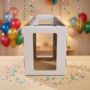 Boîte à gâteau carrée blanche personnalisée en carton recyclable résistant à la graisse de 10 pouces - Product Image 1