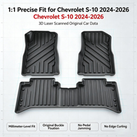 Tapis de sol de voiture Kction 3D en TPE à couverture intégrale, sur mesure, toutes saisons, imperméables, LHD pour Chevrolet S-10 2024-2026