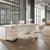 Bureau d'ordinateur en chêne blanc moderne italien, mobilier de bureau pour hôpital, bureau, étude, travail, style moderne italien