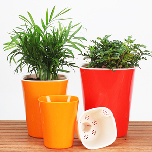 Wohndekor Gartendekoration Dunkelgrau/Hellgrau Umweltfreundliche Langlebige Kunststoff-PP-Blumentöpfe & Selbstbewässernde Pflanzgefäße - Product Image 4