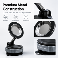 Soporte Magnético Metálico de Lujo para Teléfono, Brazo Plegable, Altura Ajustable, Base de Succión Estable, Rotación de 360°, para Autos de Negocios, Compatible con MagSafe