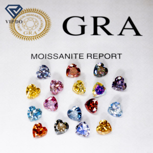 Diamanti Moissanite Sfusi di Alta Qualità con Taglio a Cuore, Placcati e Multicolore, con Certificato GRA - Product Image 2