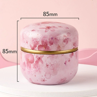 Boîte à thé aux fleurs, Contenant alimentaire scellé pour bonbons, Contenant pour bougies en cire, Boîte à bijoux, Boîte en étain