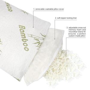 Nhà Máy Có Thể Điều Chỉnh Giá Rẻ Cổ Comfort Khách Sạn Tre Sợi Nhỏ <span class=keywords><strong>Memory</strong></span> <span class=keywords><strong>Foam</strong></span> Gối - Product Image 4