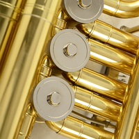 Tuba Rotary Valve JINBAO JBBB-200 Bb dengan Bell 425mm, Lapisan Emas, Kuningan, Instrumen Tiup untuk Pertunjukan Profesional