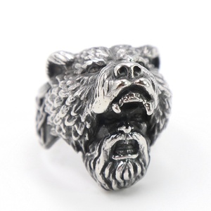 Stilvoller Unisex Retro Skandinavischer Eis-Atom-<span class=keywords><strong>Wolf</strong></span> Edelstahl Viking Werwolf-<span class=keywords><strong>Ring</strong></span> für Männer und Frauen Party - Product Image 3