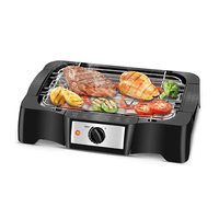 Pemanggang Datar Listrik 2000W Pemanas Cepat Multifungsi Portabel untuk Dalam Ruangan, BBQ Elektrik Yakiniku Tanpa Asap Permukaan Anti Lengket