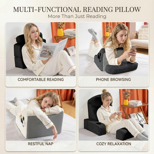 Reading Pillow <strong>for</strong> Adults, Back Pillow <strong>for</strong> <strong>Bed</strong> Sitting up <strong>Backrest</strong> Pillow <strong>for</strong> Sitting in <strong>Bed</strong> Detachable Arms with Built-in Cup - Product Image 6