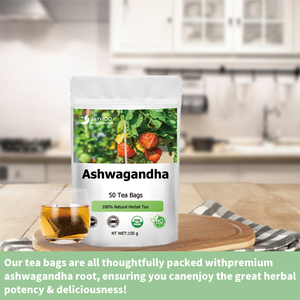 Ashwagandha gốc phân hủy túi trà cải thiện giấc ngủ và tâm trạng tự nhiên hữu cơ khô Top Grade Trà thảo dược - Product Image 5