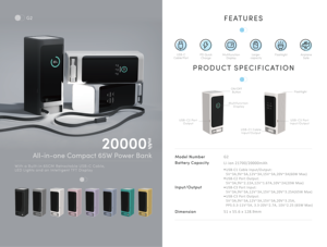 <span class=keywords><strong>2025</strong></span> sản phẩm mới ra mắt công suất cao 65 wát ngân hàng điện thông minh tft hiển thị không thấm nước 65cm có thể thu vào cáp USB-C đèn led - Product Image 5