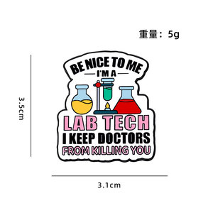 Cartoon medical themed sonographer biology chemistry <strong>lab</strong> enamel <strong>pin</strong> - Product Image 3