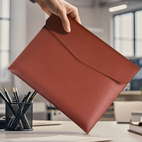 Carpeta de Archivos Personalizada A4 de Cuero PU con Logotipo Grabado, Organizador de Documentos de Oficina, Carpeta de Presentación con Cierre Magnético