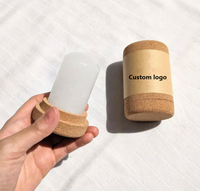 Vente en gros de bâton de déodorant en cristal végétalien écologique 20g/60g/120g Pierre d'alun avec paquet de liège en bois naturel Aromathérapie à domicile