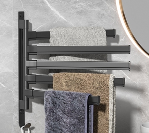 Porte-serviettes multifonctionnel rotatif à 180 degrés en plastique pour salle de bain et <span class=keywords><strong>cuisine</strong></span> <span class=keywords><strong>Barre</strong></span> de suspension pour le bain et le rangement des chiffons - Product Image 3