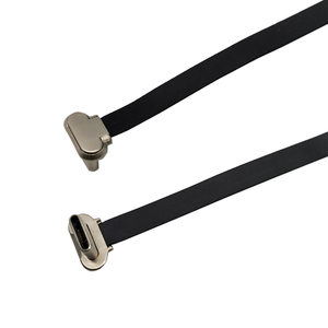 Cavo di ricarica USB 2.0 Type-C piatto e sottile FPC personalizzato OEM, corto ad angolo retto per cellulari e power bank - Product Image 1