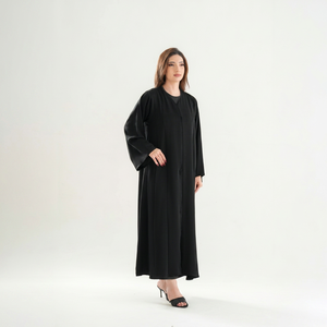 Abaya Clásica para Mujer Musulmana, con Rayas, de Excelente Calidad, Corte Fluido y Cómodo - Product Image 1