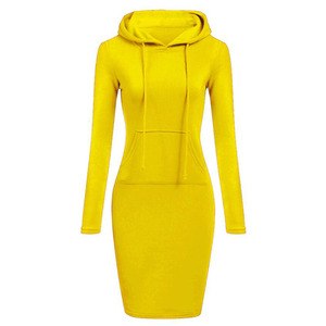 <span class=keywords><strong>S</strong></span>-2XL Femmes Genou Longueur Décontracté À Capuche Crayon À Capuche Manche Longue Pull Poche Moulante Robe Tunique Top - Product Image 2