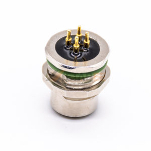 Su Geçirmez M12 Konnektör Dişi 4 Pin A Kodlu Düz PCB Bölme Panel Montaj Jakı IP67 - Product Image 4