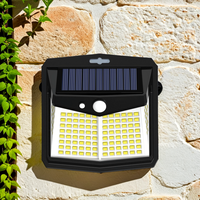 Lampe solaire murale LED extérieure avec détecteur de mouvement, design grand angle unique, personnalisation professionnelle, IP54, éclairage de jardin