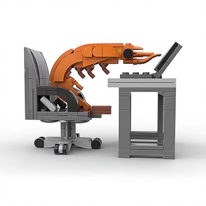 Китайский конструктор из 40 деталей ABS MOC (не LEGO) для сборки фигурок-креветок, креативная модель на тему животных для мальчиков и девочек - Product Image 1