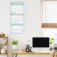 2023 yeni tasarım Calendario baskı 3 ay duvar takvimi 4c ofset baskı takvimleri aylık 2024 özelleştirilmiş boyutu YO bağlama