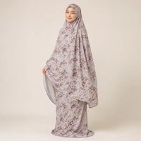 Ensemble de prière Mukena en soie extensible pour femmes, vêtements modestes indonésiens, vêtements islamiques