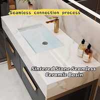 Meuble-lavabo sur pied en granit, modèle 2026, moderne, avec double tiroir, supports métalliques et armoire miroir, vente en gros personnalisée.