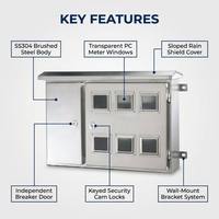 Boîtier de compteur électrique en acier inoxydable 6 voies Wanbo-211, étanche IP65, en acier inoxydable SS304, solution durable pour l'extérieur