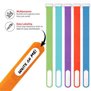 Verstellbare Kabelbinder mit Klett verschluss Wieder verwendbare Verschluss gurte Schreiben Sie auf Etiketten für eine einfache Kabel identifikation - Product Image 3