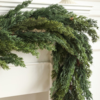 Guirlande de verdure artificielle réaliste en pin, couronne de Noël artificielle, guirlande de verdure artificielle au toucher réel pour cheminée